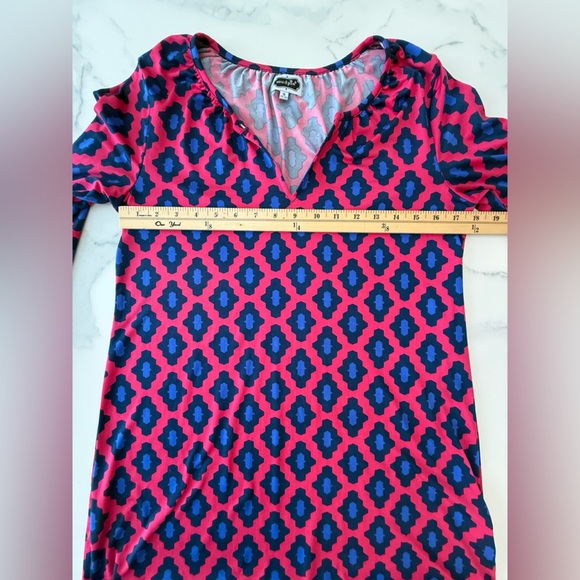 Mud Pie geometric Pink and Blue Tunic Dress size Small - Picture 5 of 7